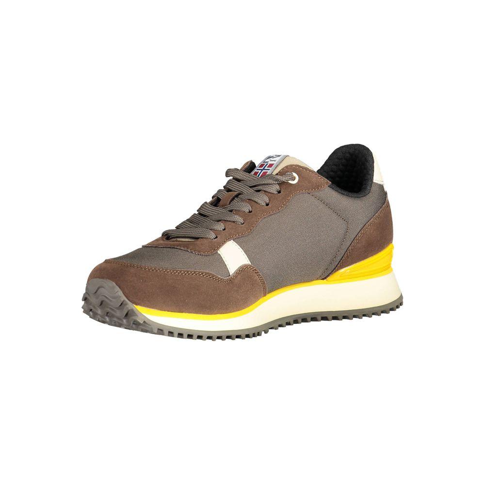 Napapijri Chic Brown Lace-Up Sports Sneakers Napapijri