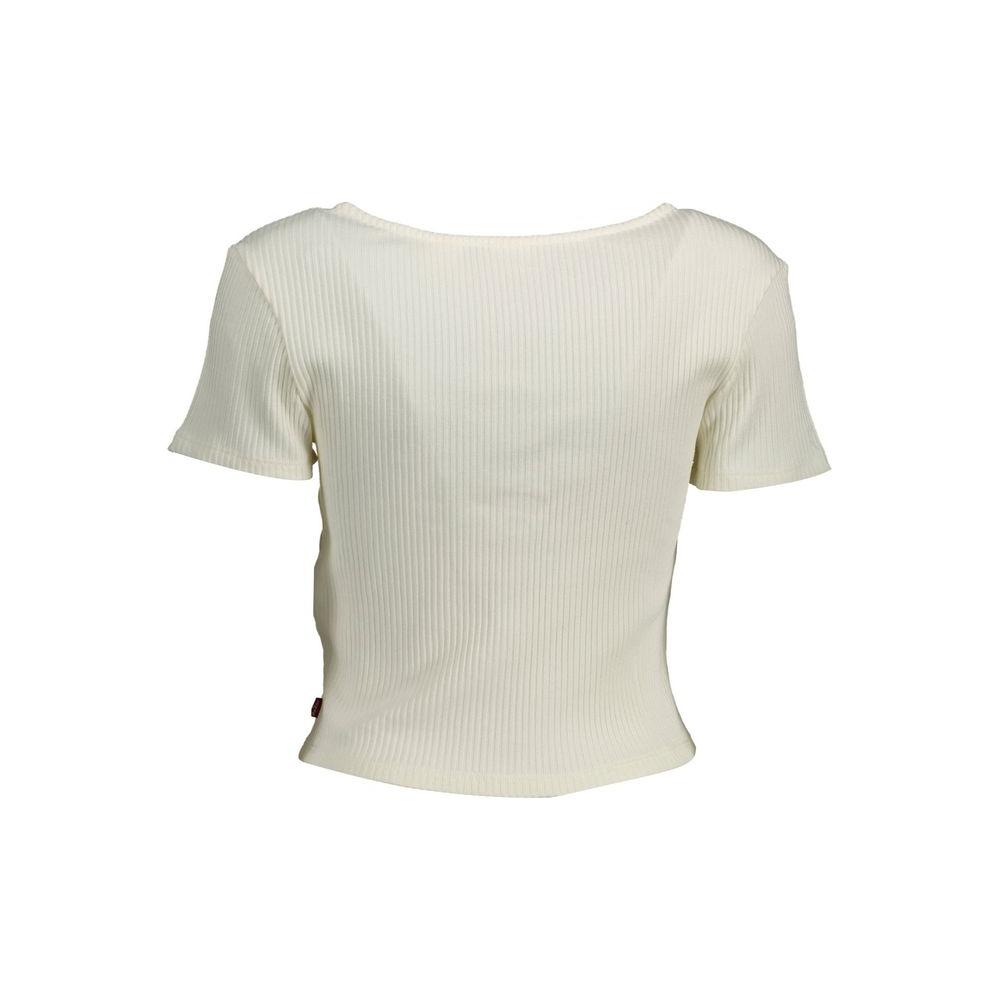 Levi's Chic White Buttoned Tee with Wide Neckline Levi's