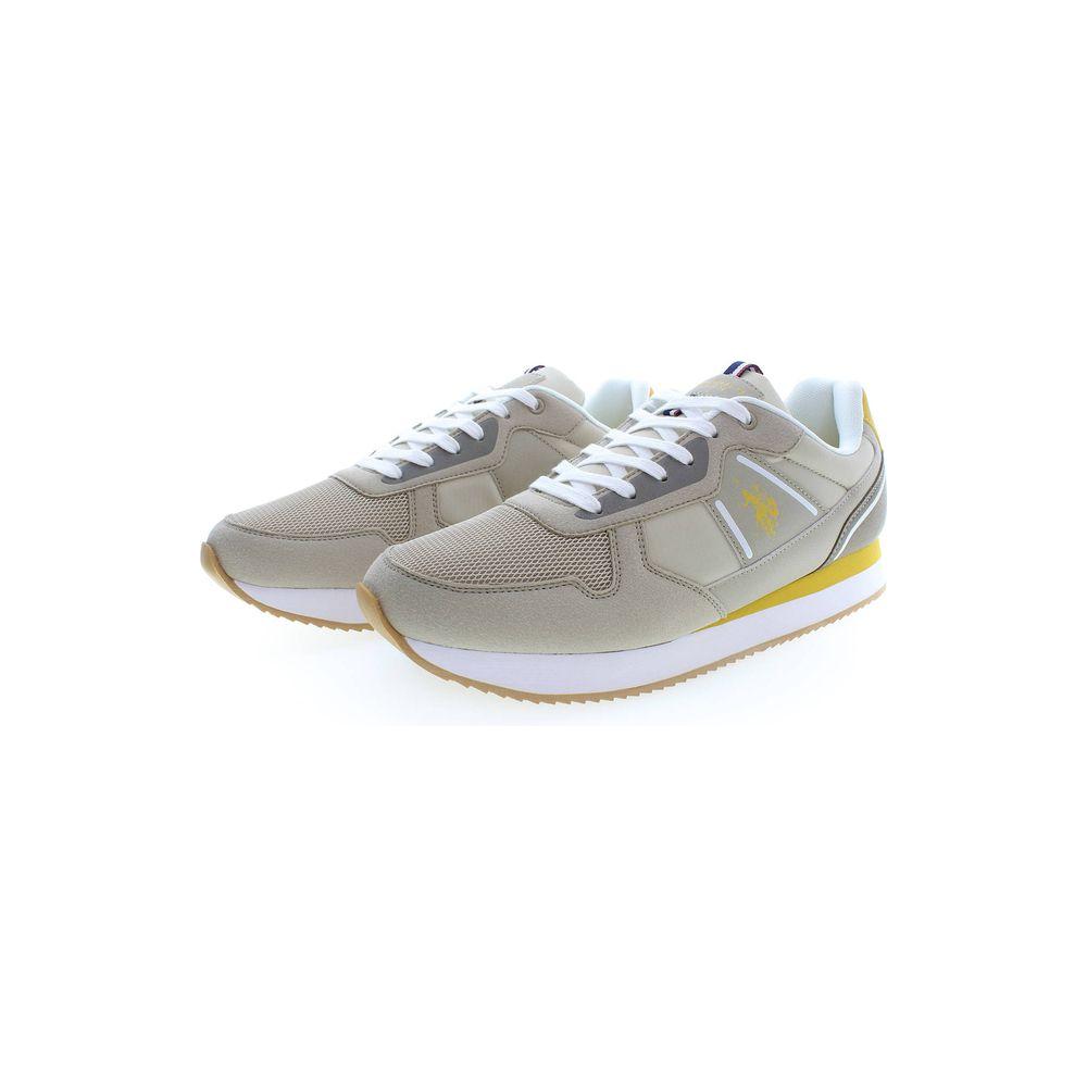 U.S. POLO ASSN. Classic Beige Lace-Up Sneakers with Logo Detail U.S. POLO ASSN.