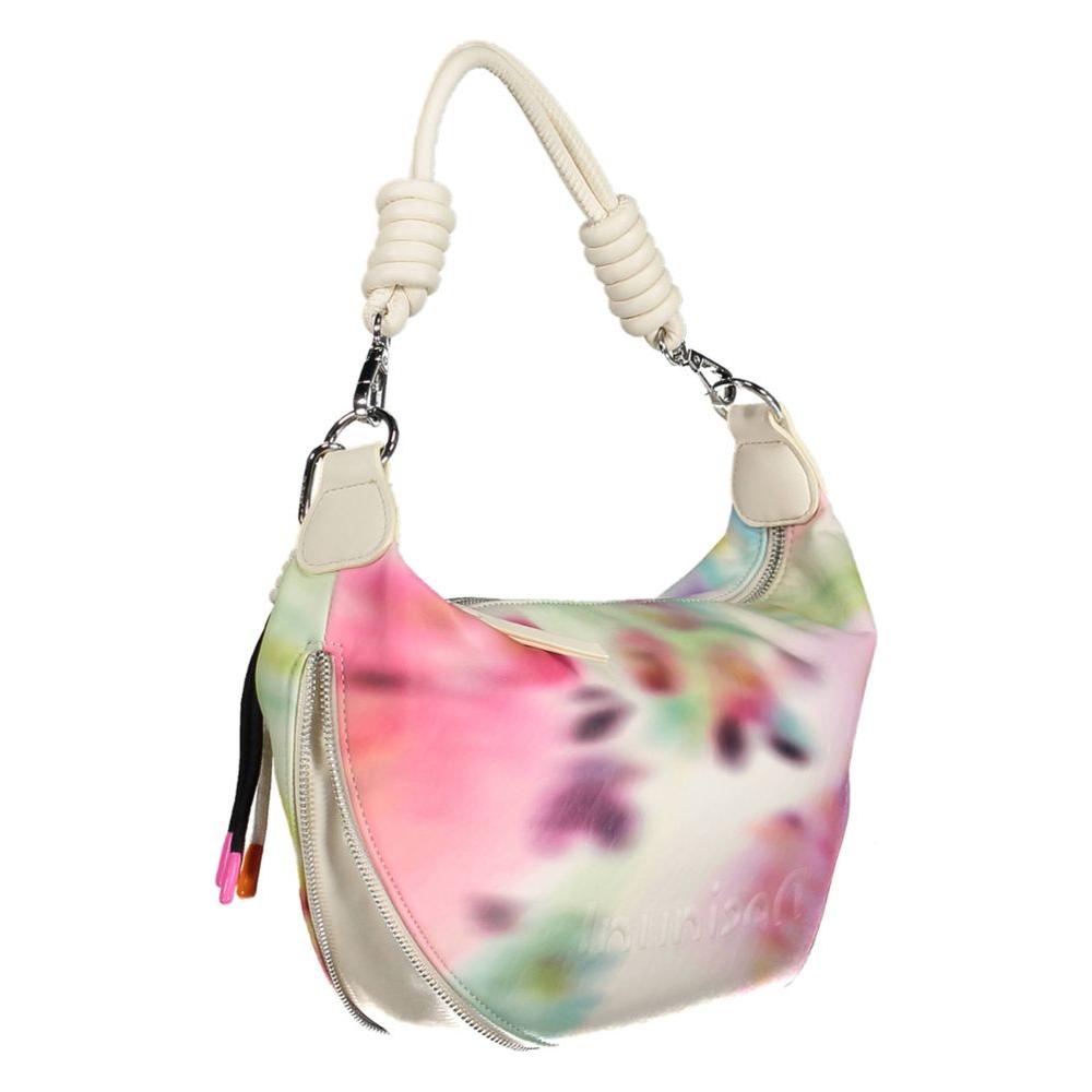 Desigual Chic White Expandable Handbag with Contrasting Accents Desigual