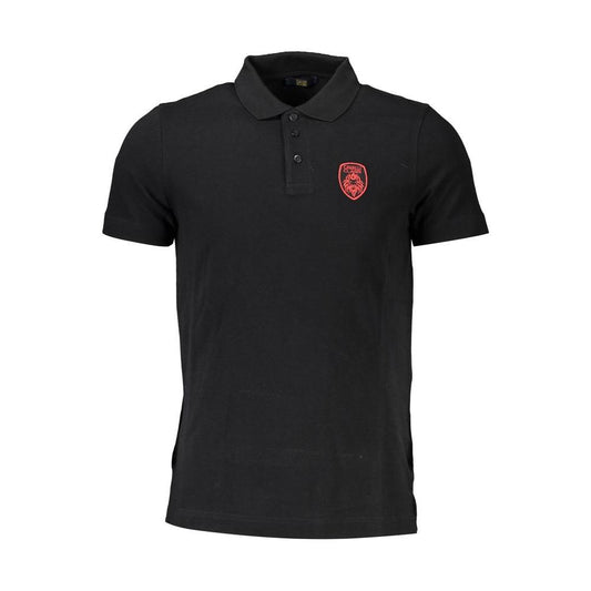 Cavalli Class Elegant Short-Sleeve Polo Shirt in Classic Black Cavalli Class