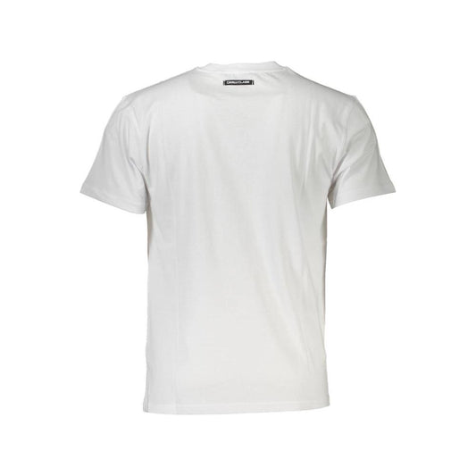 Cavalli Class Elegant White Print Tee with Classic Logo Cavalli Class