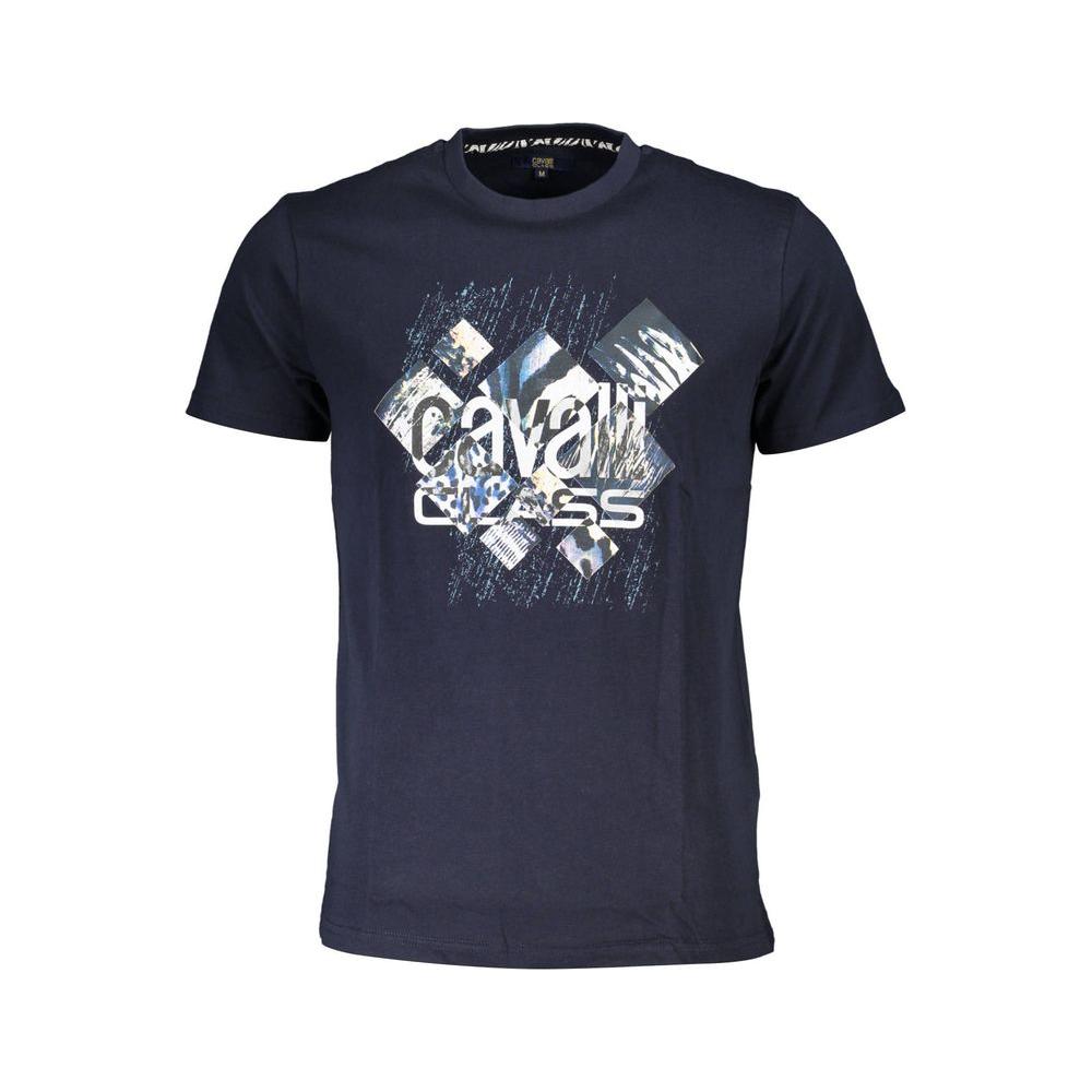 Cavalli Class Blue Cotton T-Shirt Cavalli Class