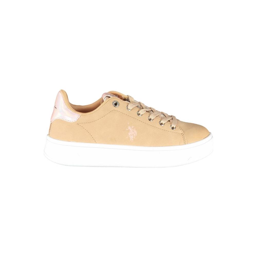 U.S. POLO ASSN. Chic Beige Lace-Up Sneakers with Contrast Detail U.S. POLO ASSN.