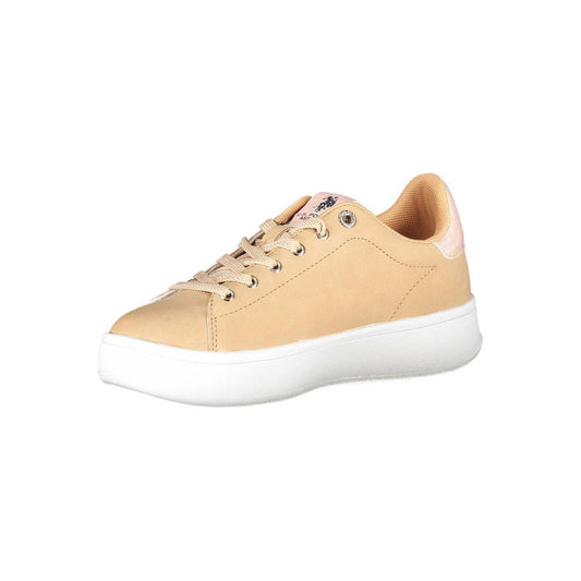 U.S. POLO ASSN. Chic Beige Lace-Up Sneakers with Contrast Detail U.S. POLO ASSN.