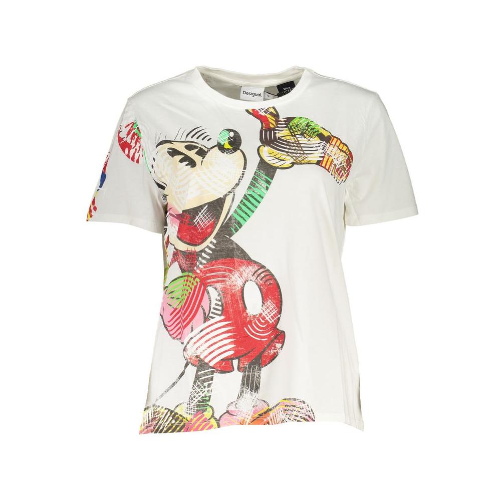 Desigual White Cotton Tops & T-Shirt Desigual