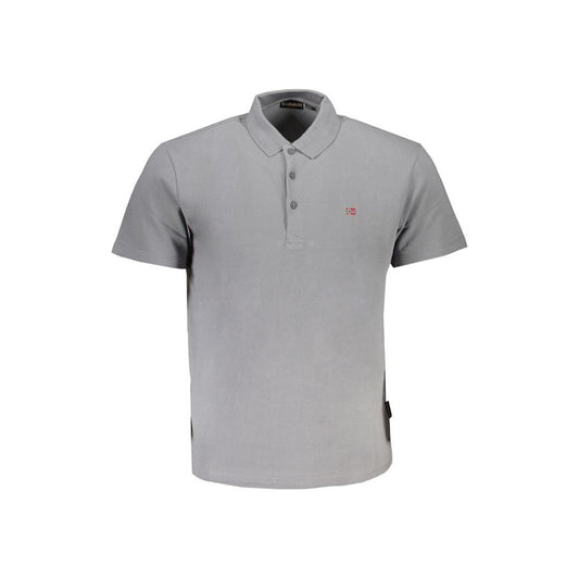 Napapijri Gray Cotton Polo Shirt Napapijri