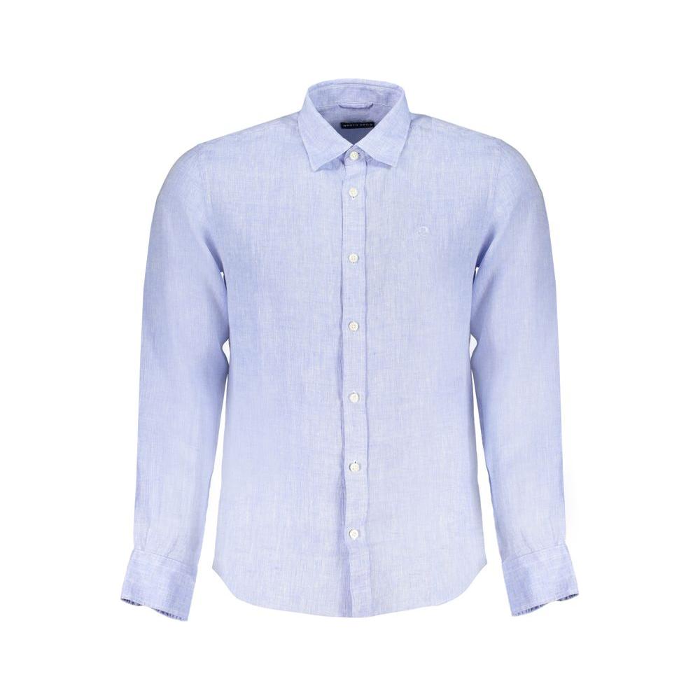 North Sails Light Blue Linen Shirt North Sails