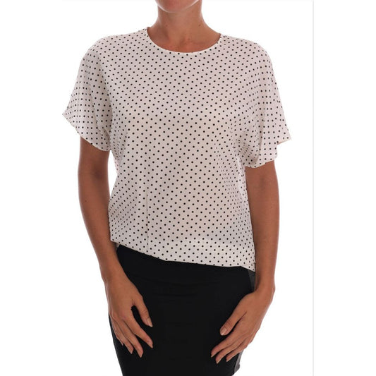 Dolce & Gabbana Chic Polka Dot Silk Blouse Dolce & Gabbana