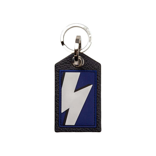 Neil Barrett Blue Leather Mens Keychain Neil Barrett