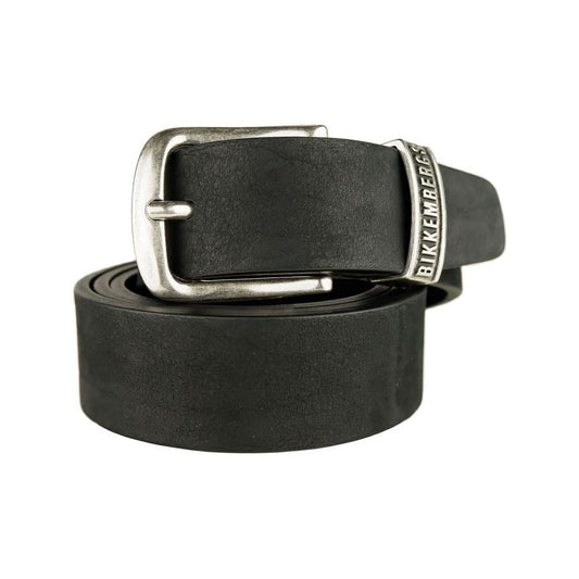 Bikkembergs Black Calfskin Men Belt MAN BELTS Bikkembergs