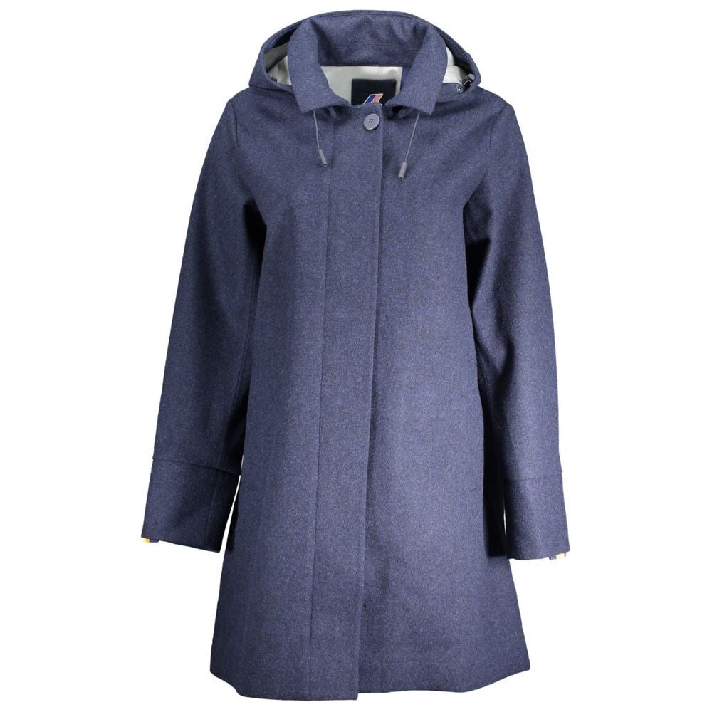 K-WAY Blue Polyester Jackets & Coat K-WAY