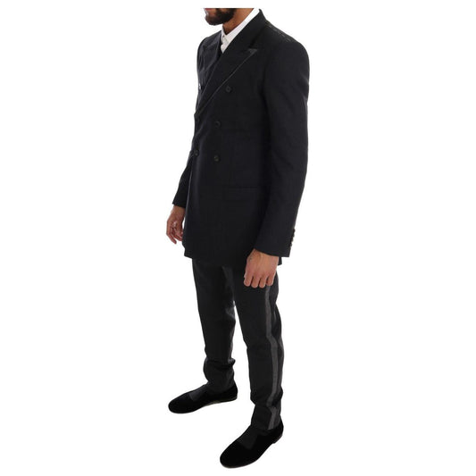 Dolce & Gabbana Elegant Gray Double Breasted Wool Suit