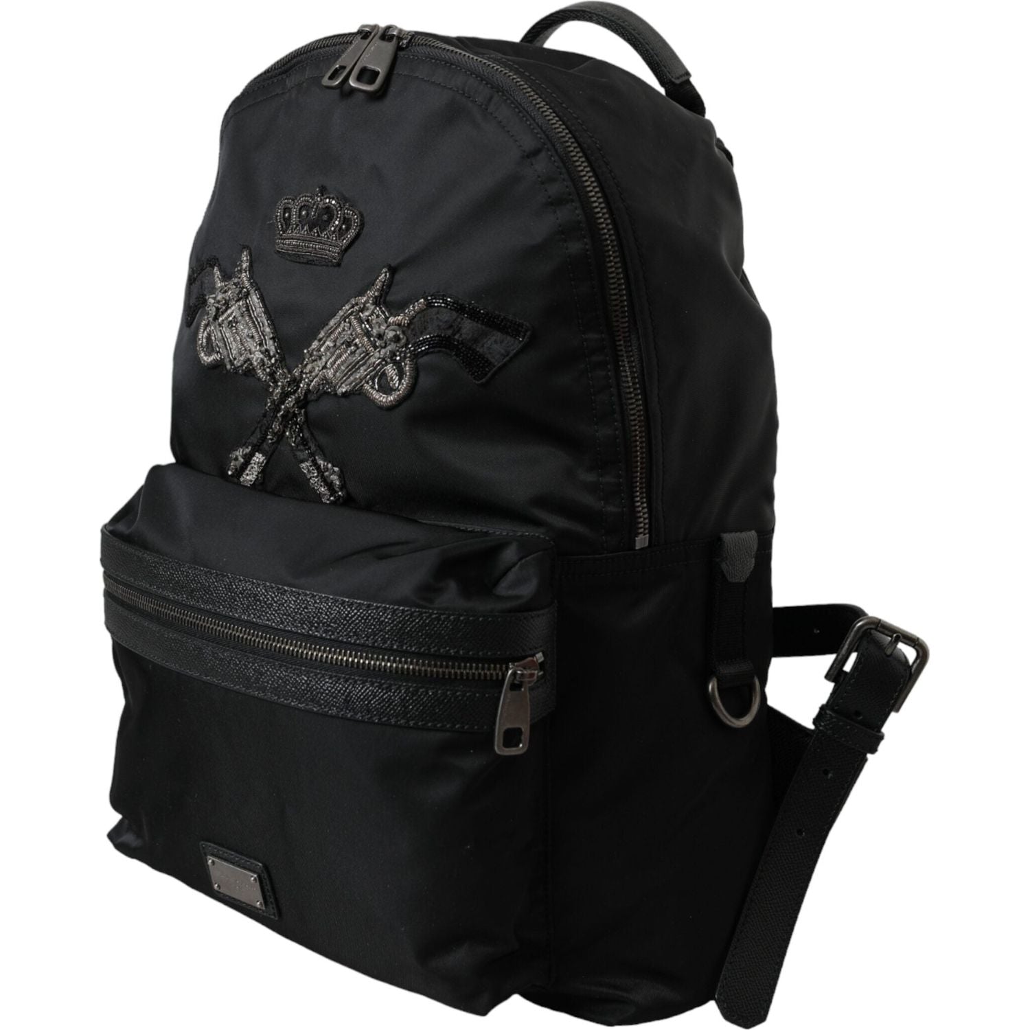 Front view with bag zipped and handles upright.