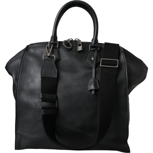 Dolce & Gabbana Black Washed Calfskin Biker Style Shopper Bag Dolce & Gabbana