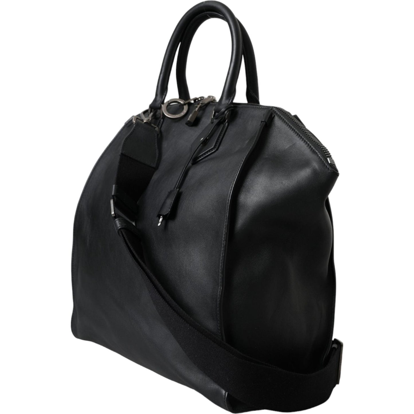 Dolce & Gabbana Black Washed Calfskin Biker Style Shopper Bag Dolce & Gabbana