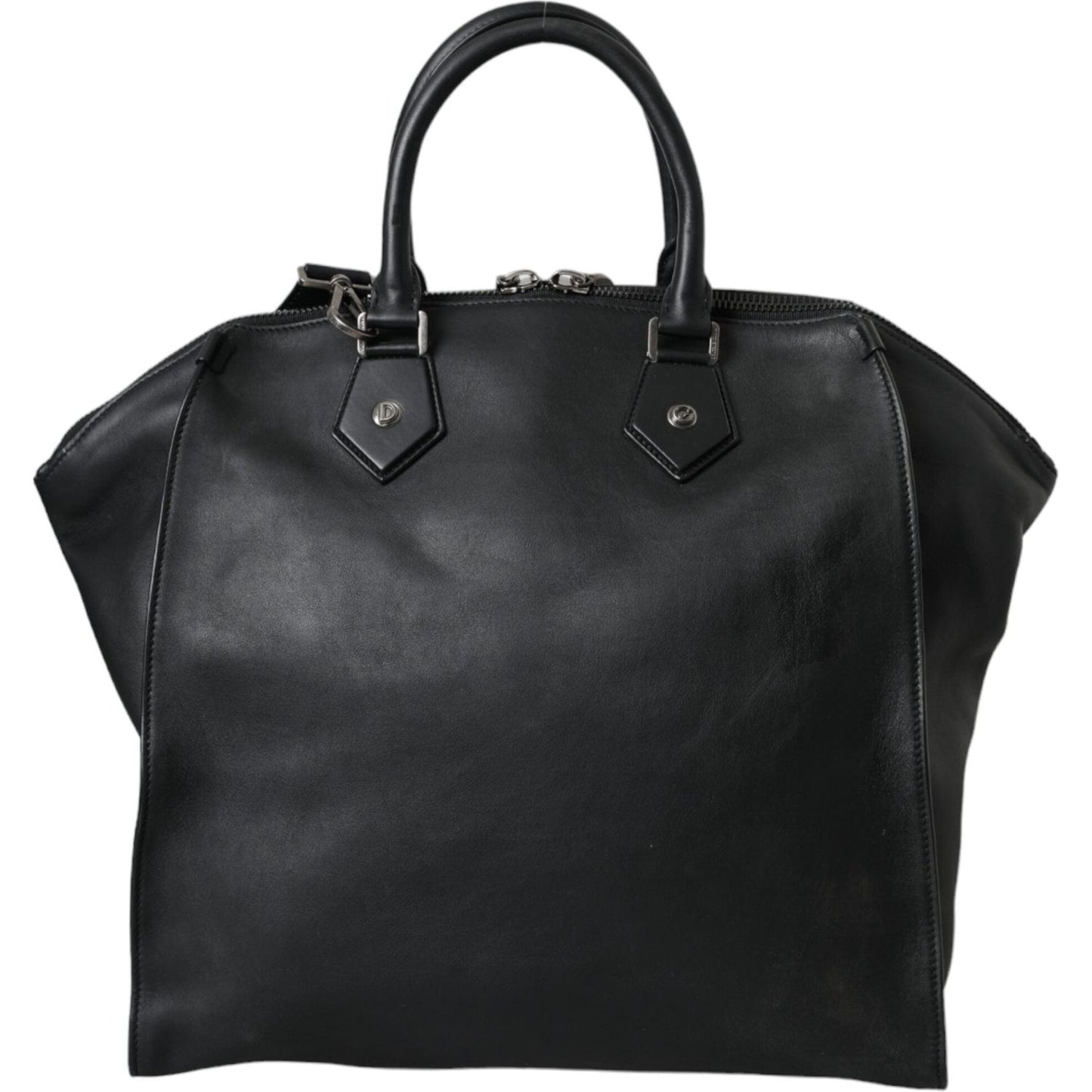 Dolce & Gabbana Black Washed Calfskin Biker Style Shopper Bag Dolce & Gabbana