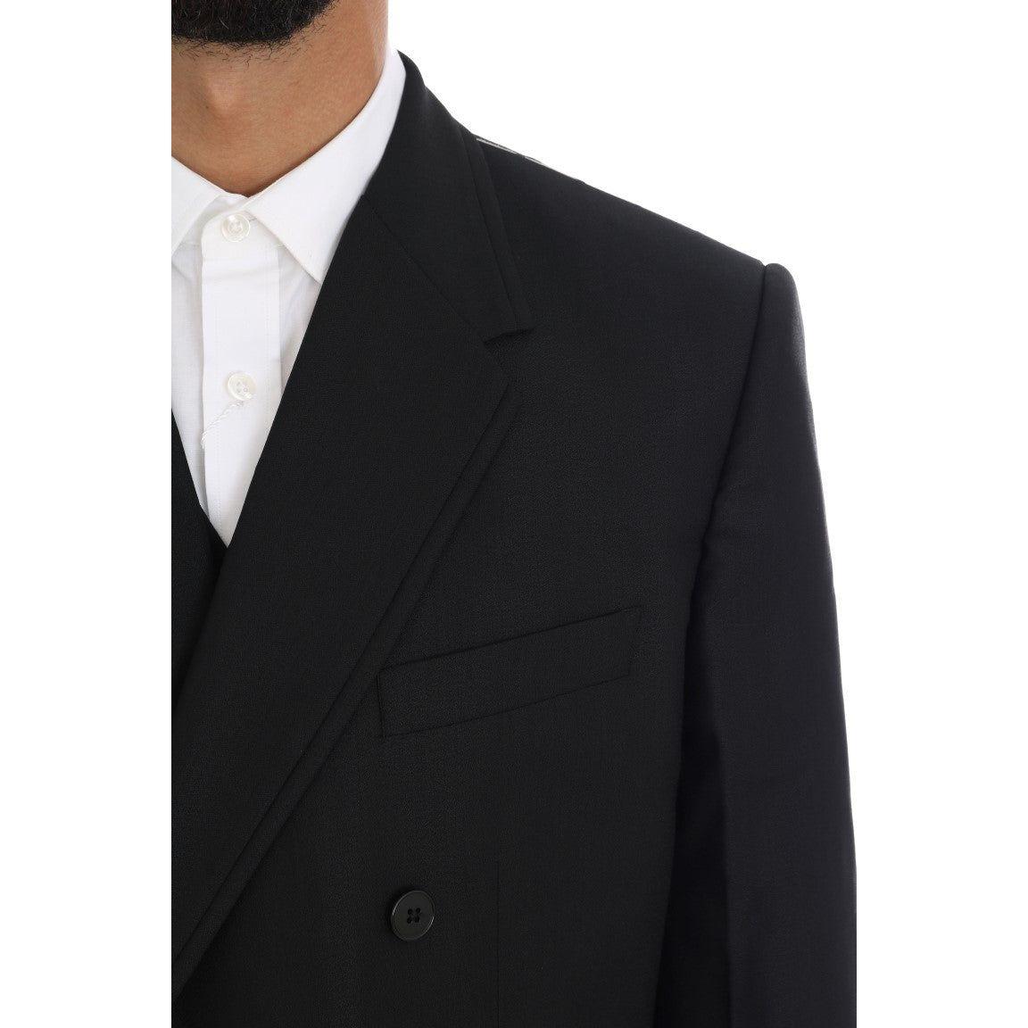 Dolce & Gabbana Elegant Black Wool Three-Piece Suit Suit Dolce & Gabbana