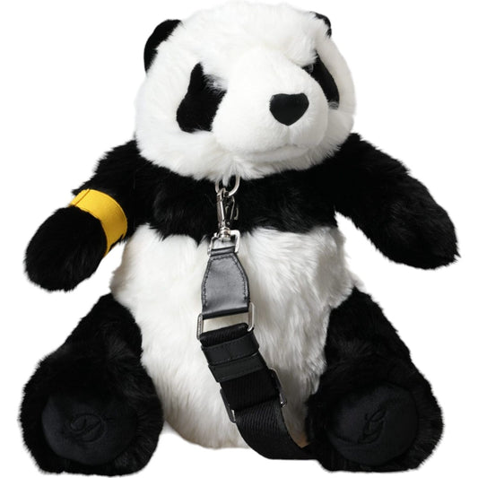 Dolce & Gabbana Black White Eco-Fur Animal Panda Shoulder Bag Dolce & Gabbana