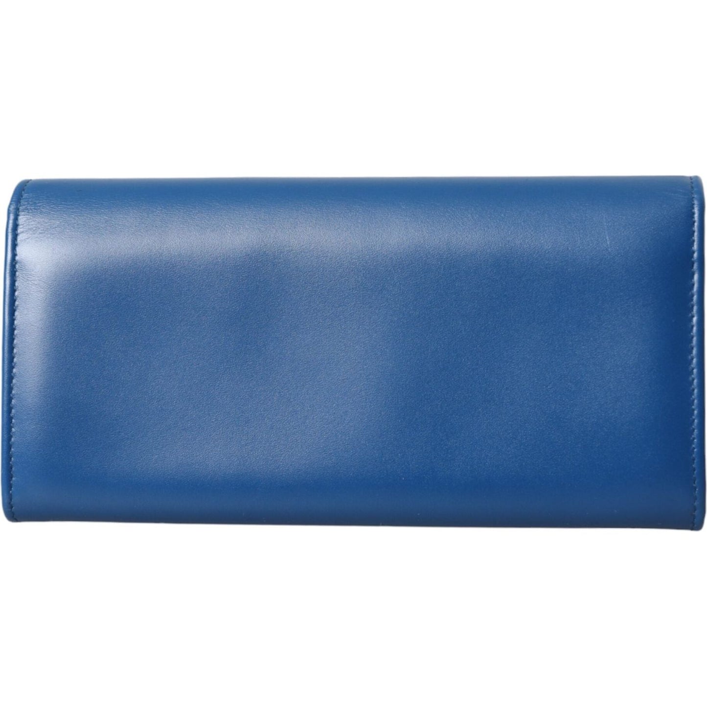 Dolce & Gabbana Blue Dauphine Leather Logo Plaque Continental Wallet Dolce & Gabbana