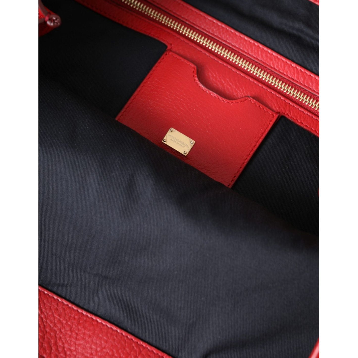 Dolce & Gabbana Red Leather #DGFamily Patch Shopping Tote Bag Dolce & Gabbana