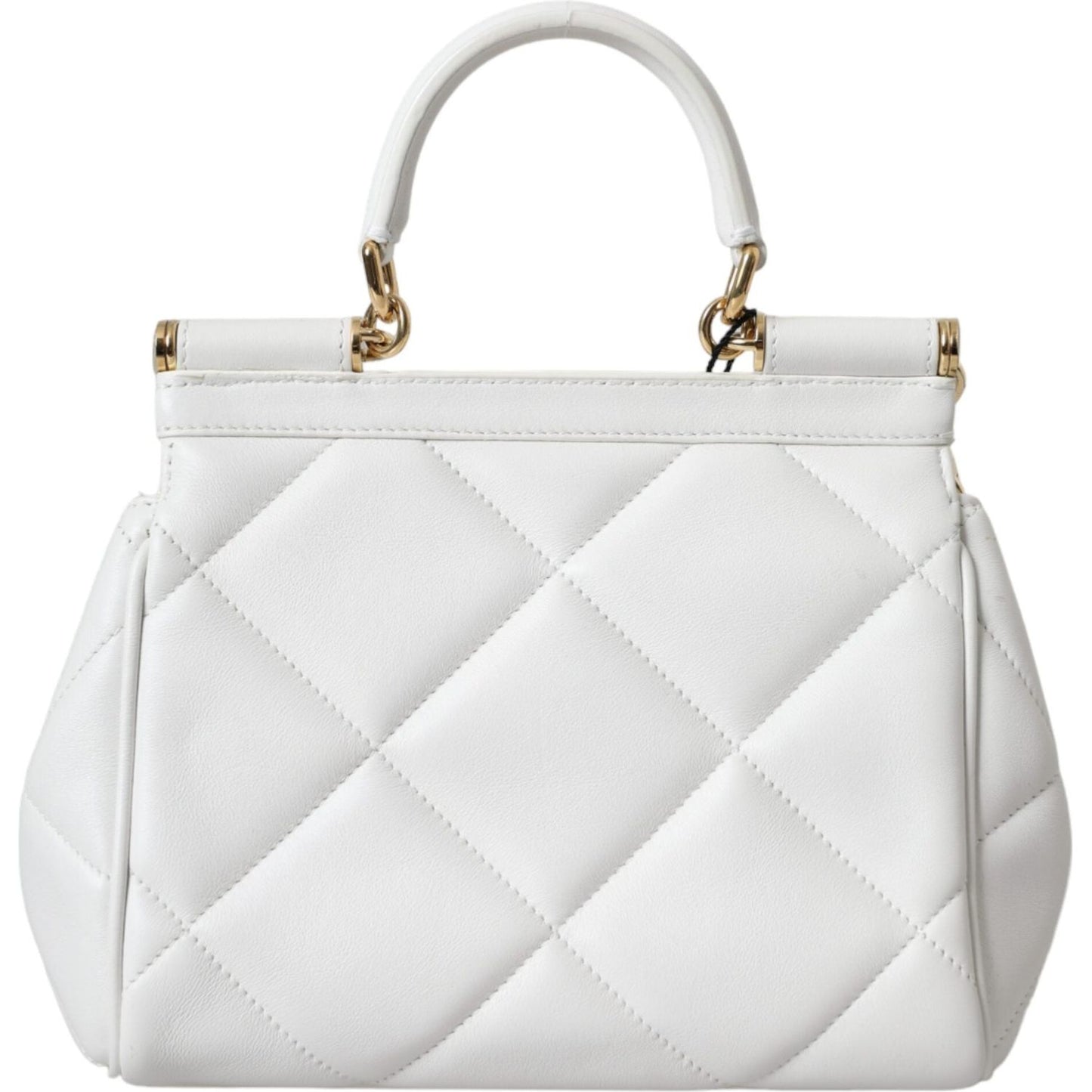 Dolce & Gabbana White Quilted Leather SICILY Shoulder Purse Satchel Bag Dolce & Gabbana