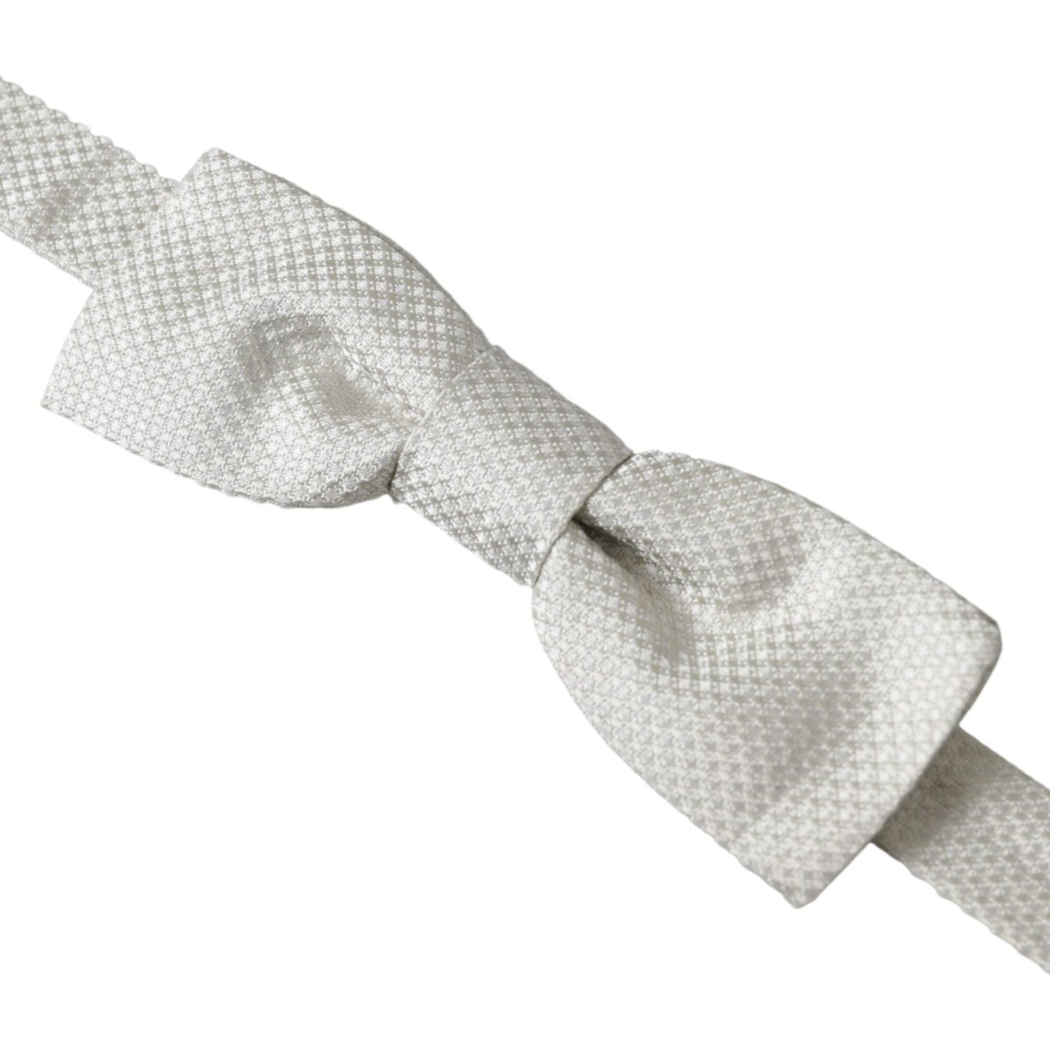 Dolce & Gabbana Off White Silk Adjustable Neck Men Papillon Bow Tie