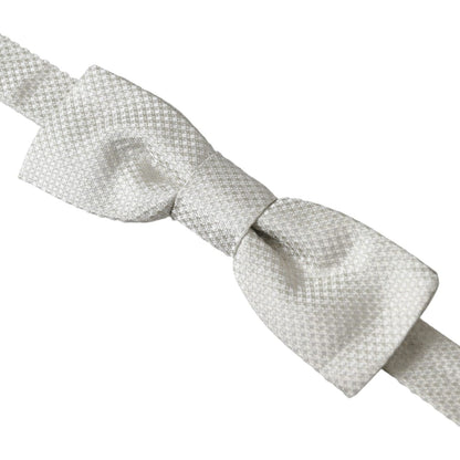 Dolce & Gabbana Off White Silk Adjustable Neck Men Papillon Bow Tie Dolce & Gabbana