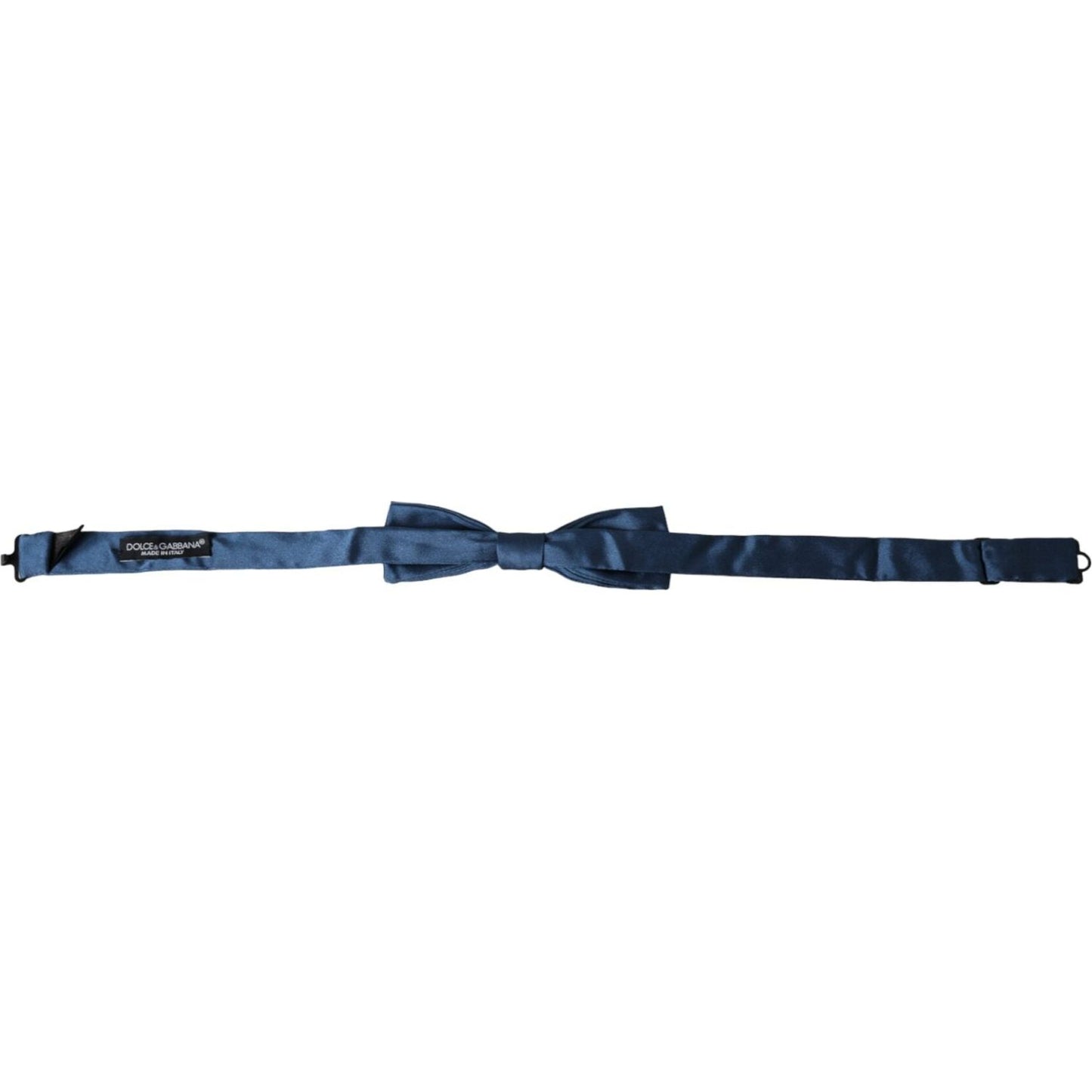 Dolce & Gabbana Blue Satin Silk Adjustable Neck Men Bow Tie Dolce & Gabbana