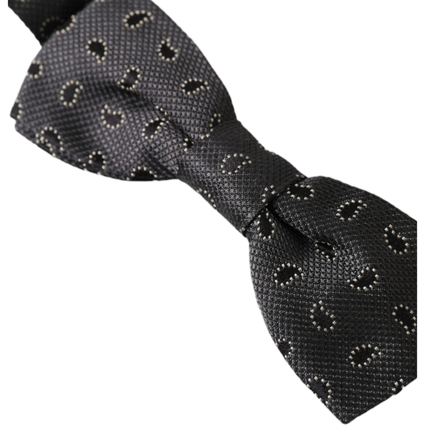 Dolce & Gabbana Black Silk Patterned Adjustable Neck Men Bow Tie Dolce & Gabbana