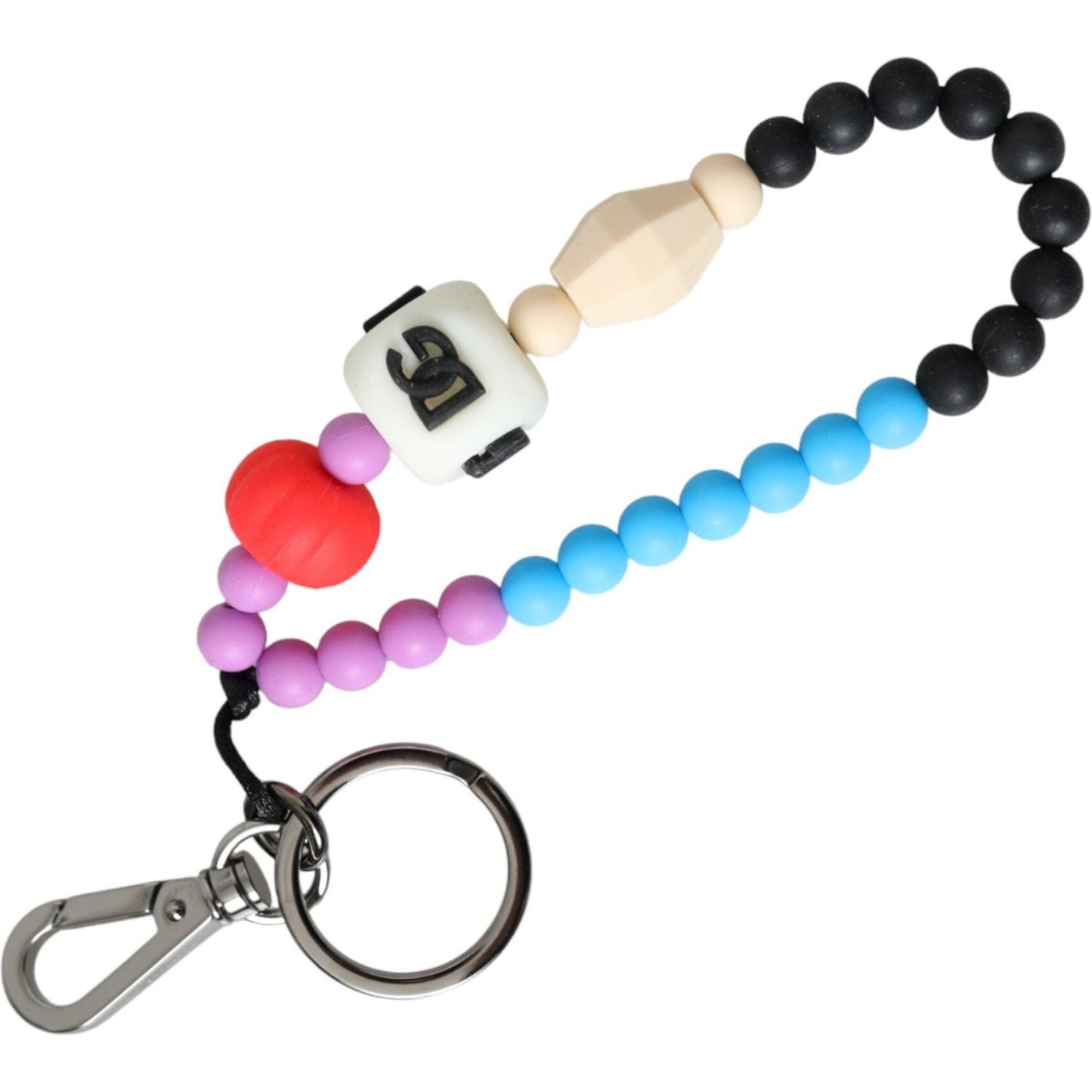 Dolce & Gabbana Multicolor Beaded DG Charm Accessory Keychain Keyring Dolce & Gabbana