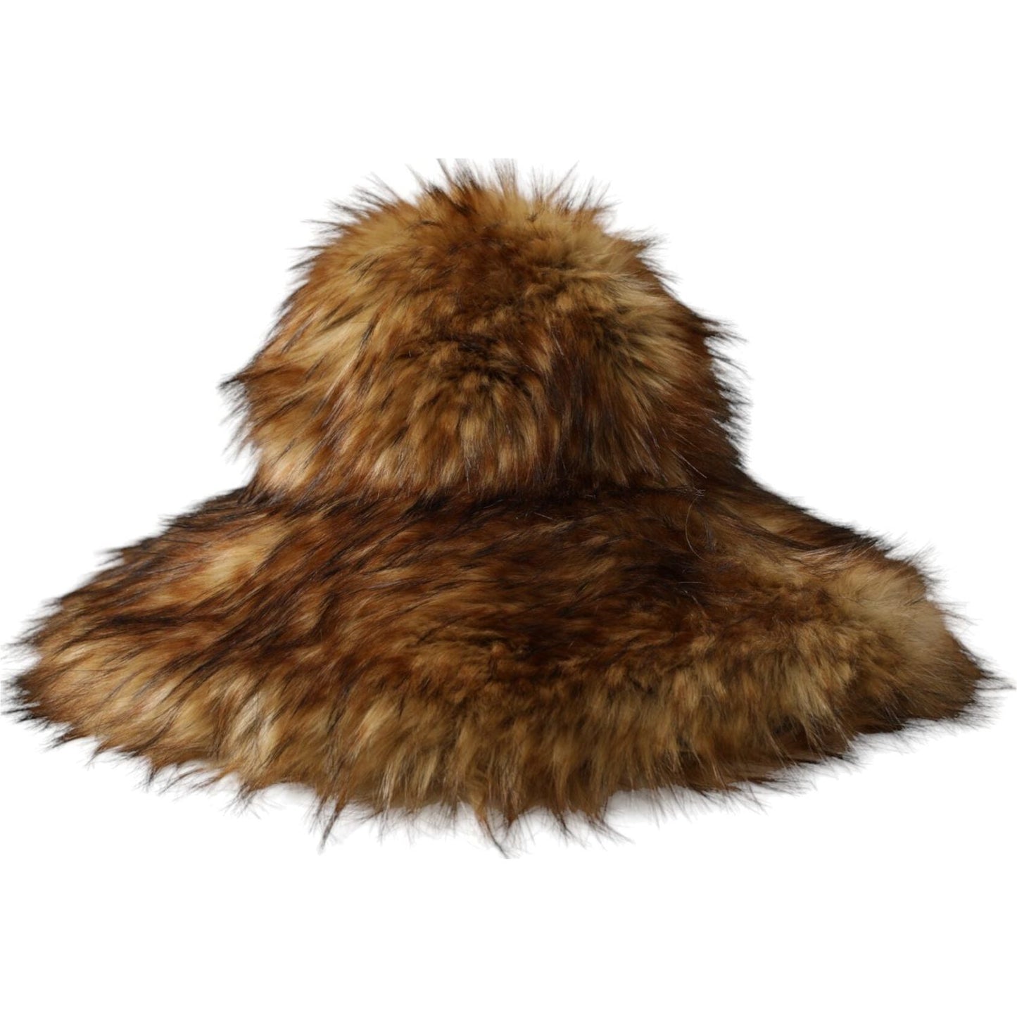 Dolce & Gabbana Brown Modacrylic Faux Fur Bucket Hat Dolce & Gabbana