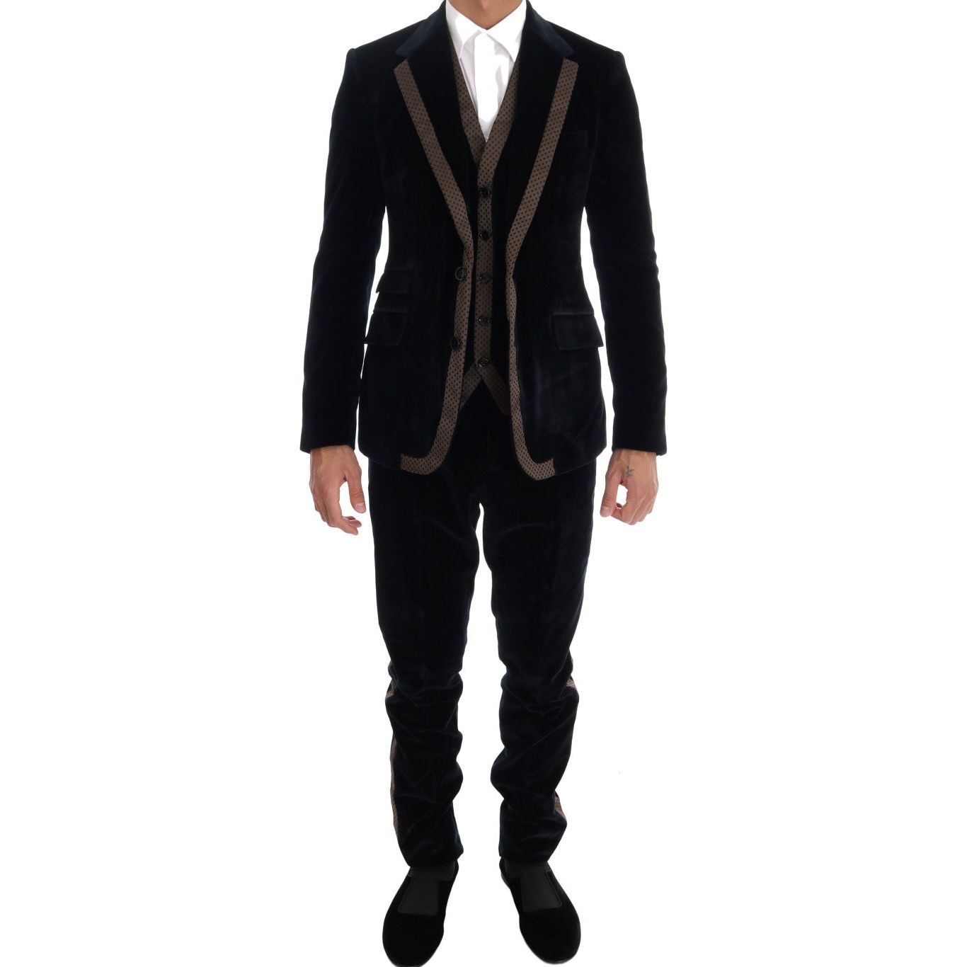 Dolce & Gabbana Elegant Blue Three-Piece Slim Fit Suit Dolce & Gabbana