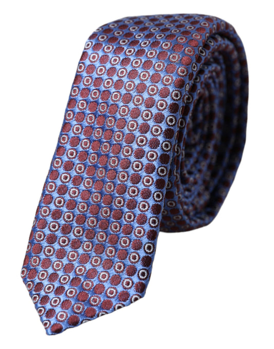 Dolce & Gabbana Blue Purple Patterned Silk Adjustable Men Tie Dolce & Gabbana Dark Slate Gray