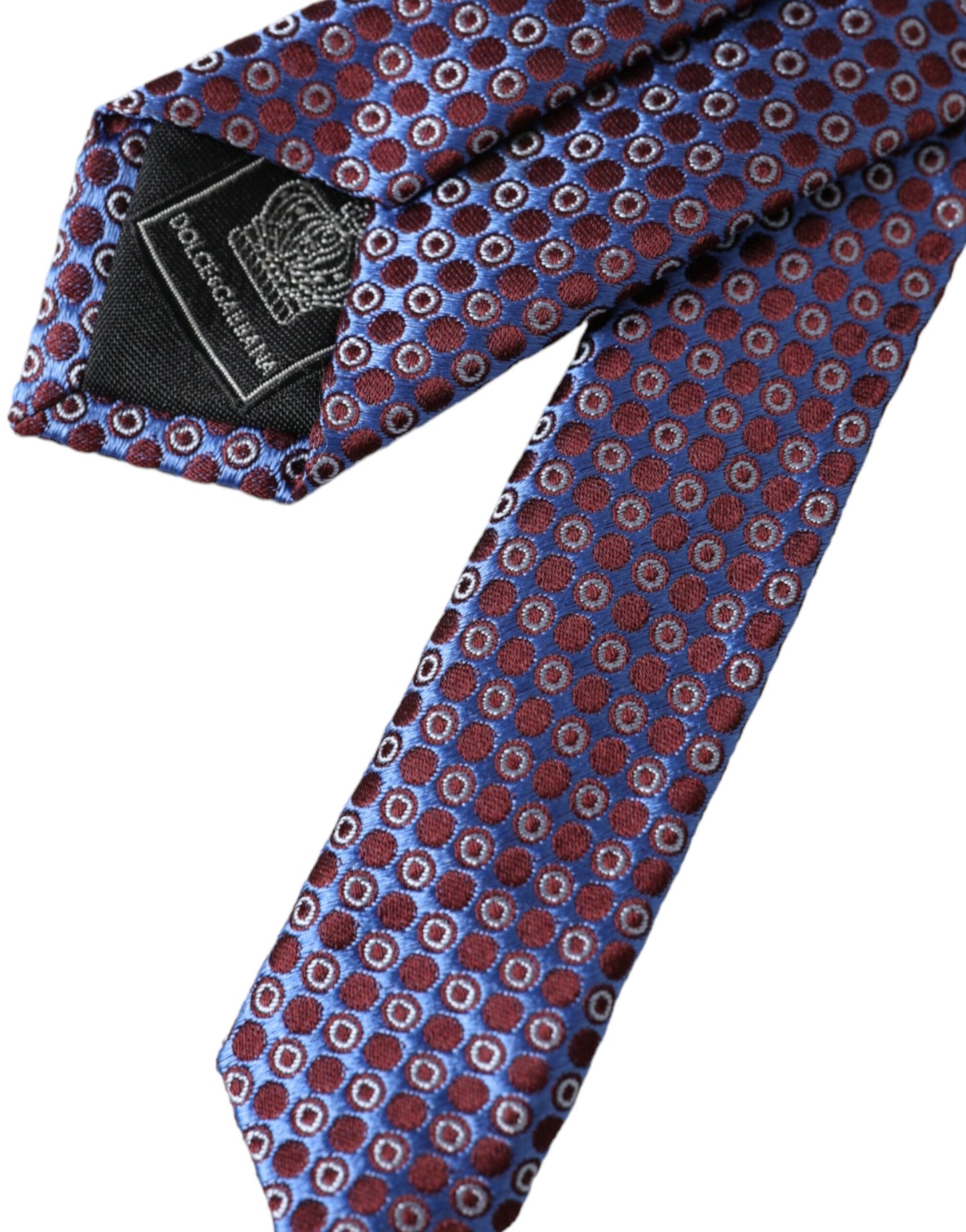 Dolce & Gabbana Blue Purple Patterned Silk Adjustable Men Tie Dolce & Gabbana