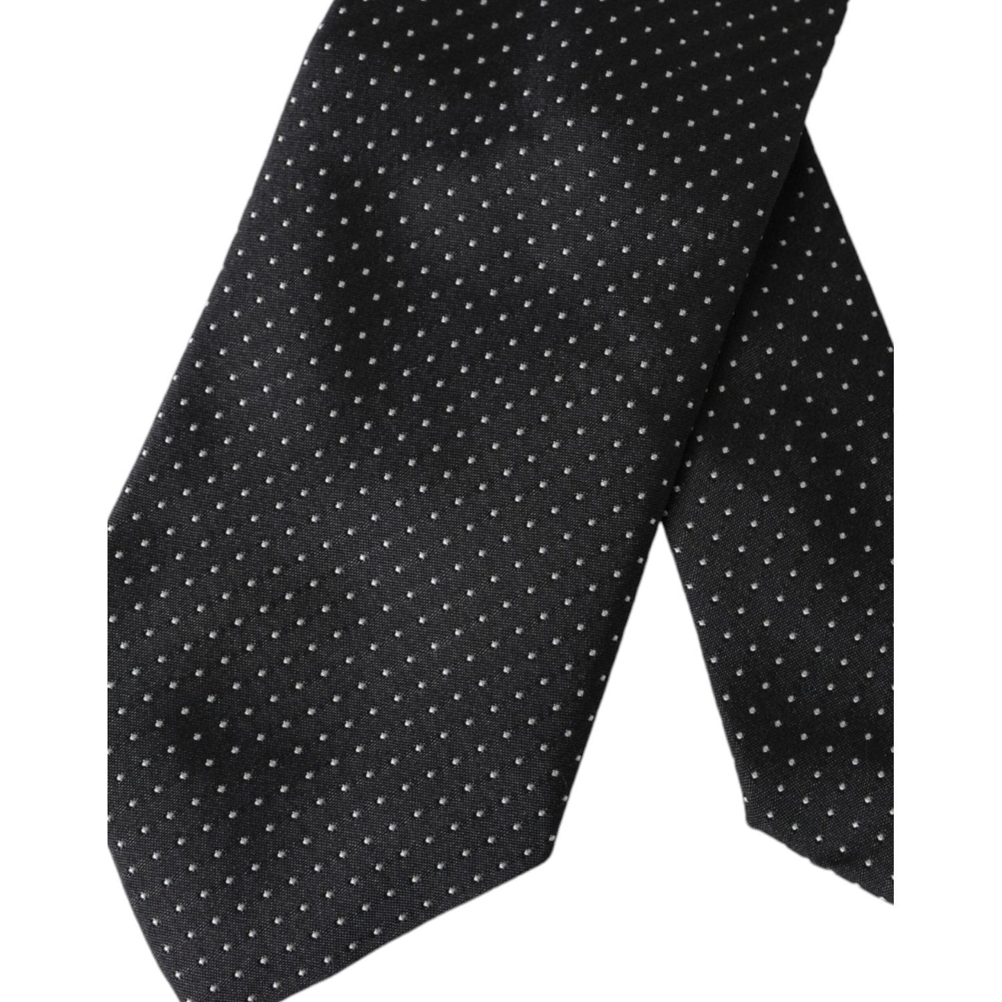 Dolce & Gabbana Black Polka Dot Silk Adjustable Men Tie Dolce & Gabbana