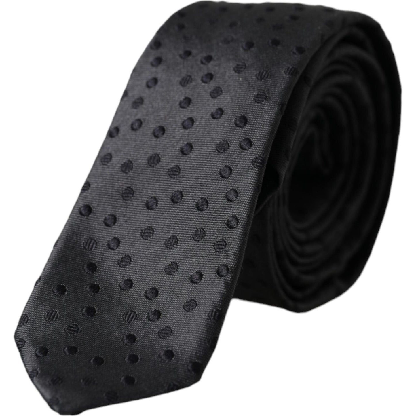 Dolce & Gabbana Black Polka Dot Silk Adjustable Men Tie Dolce & Gabbana