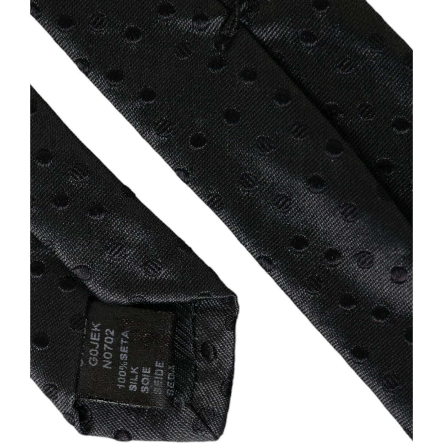 Dolce & Gabbana Black Polka Dot Silk Adjustable Men Tie Dolce & Gabbana