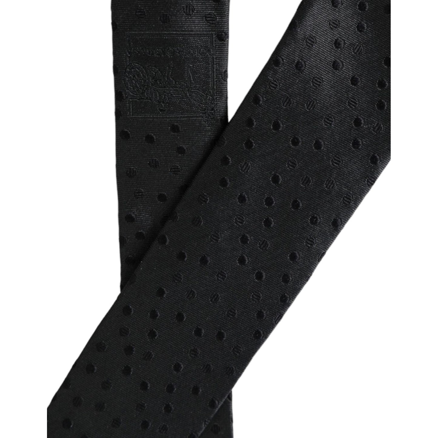 Dolce & Gabbana Black Polka Dot Silk Adjustable Men Tie Dolce & Gabbana