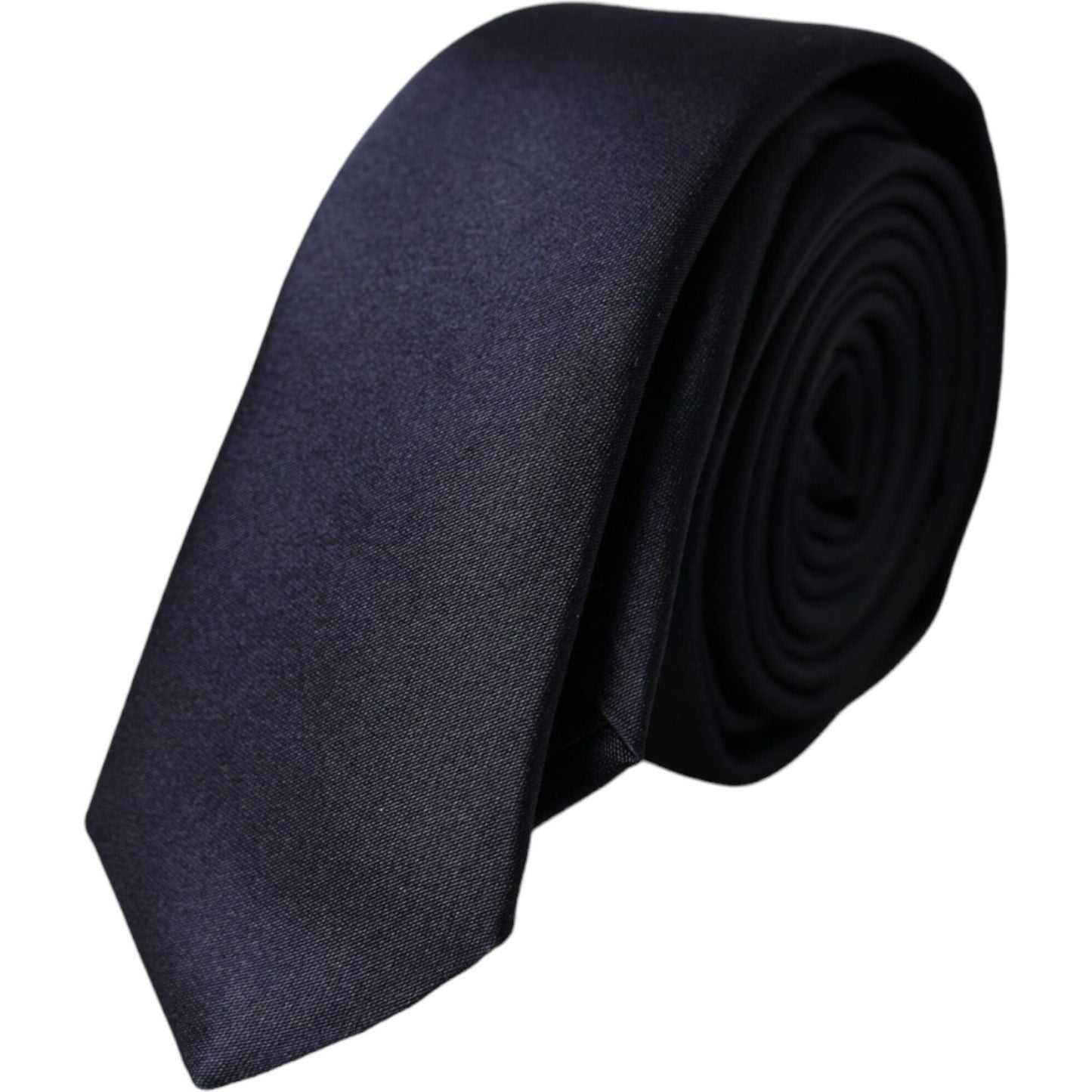 Dolce & Gabbana Dark Blue Solid Silk Adjustable Men Tie Dolce & Gabbana