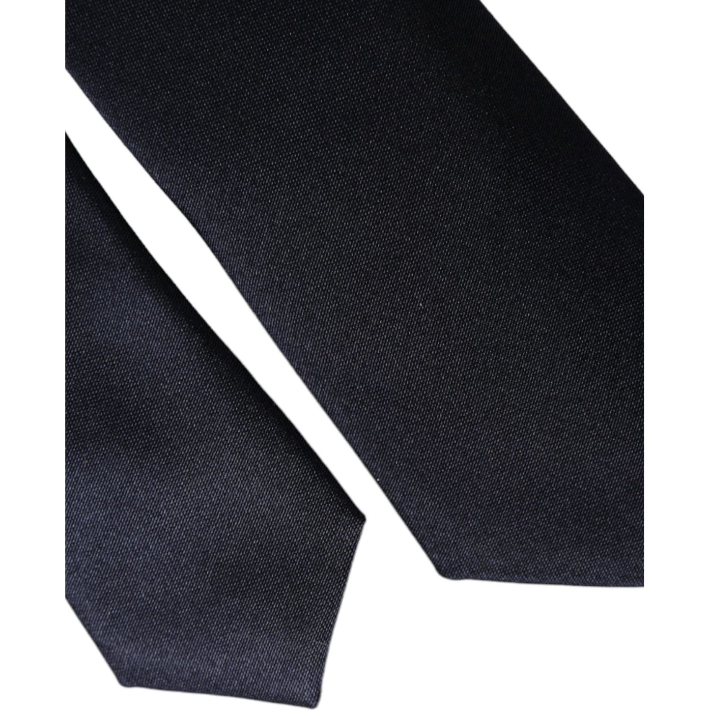 Dolce & Gabbana Dark Blue Solid Silk Adjustable Men Tie Dolce & Gabbana