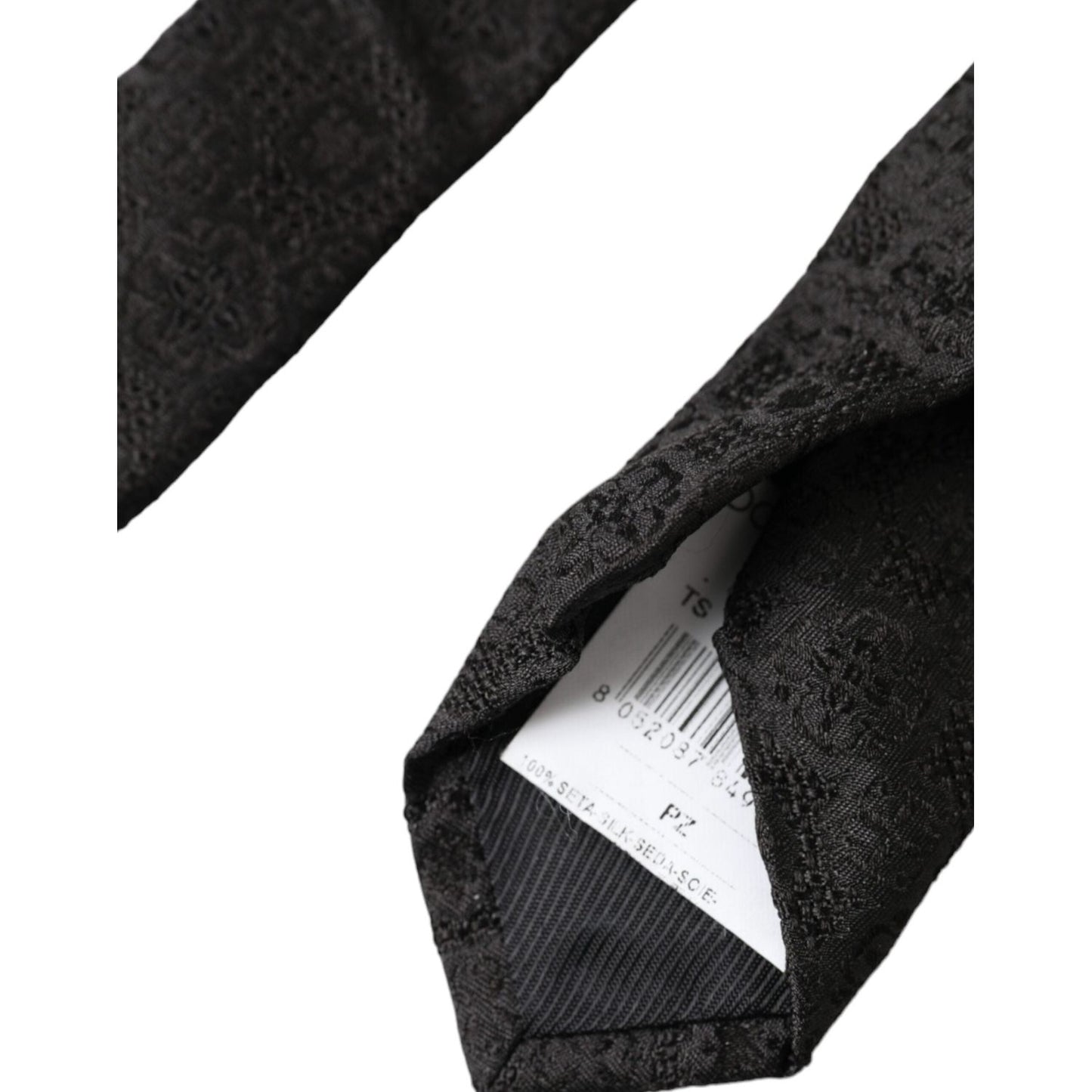 Dolce & Gabbana Black Fantasy 100% Silk Adjustable Tie Dolce & Gabbana