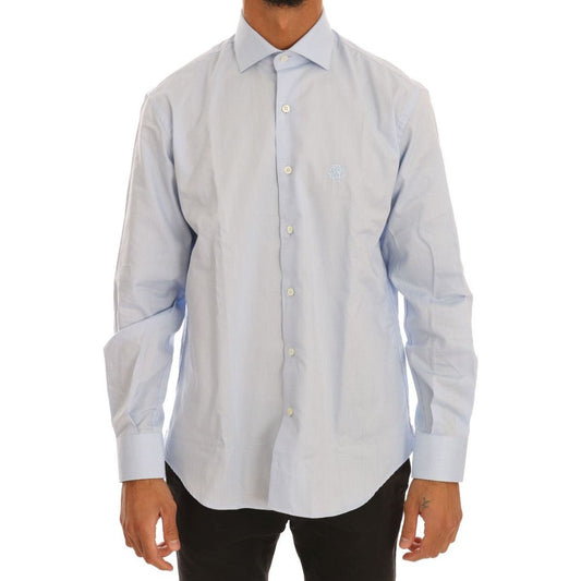 Cavalli Light Blue Cotton Dress Shirt Cavalli