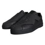 Dolce & Gabbana Black Leather Slip On Low Top Sneakers Shoes Dolce & Gabbana