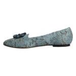 Dolce & Gabbana Blue Lace Crystal Ballet Flats Loafers Shoes Dolce & Gabbana