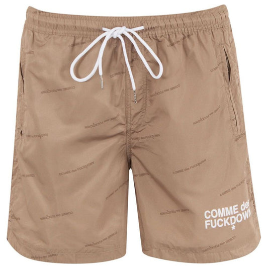 Comme Des Fuckdown Beige Polyester Men Swimwear Comme Des Fuckdown