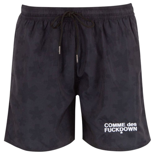 Comme Des Fuckdown Black Polyester Men's Swimwear Shorts Comme Des Fuckdown