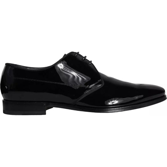 Dolce & Gabbana Black Calfskin Leather Derby Men Dress Shoes Dolce & Gabbana