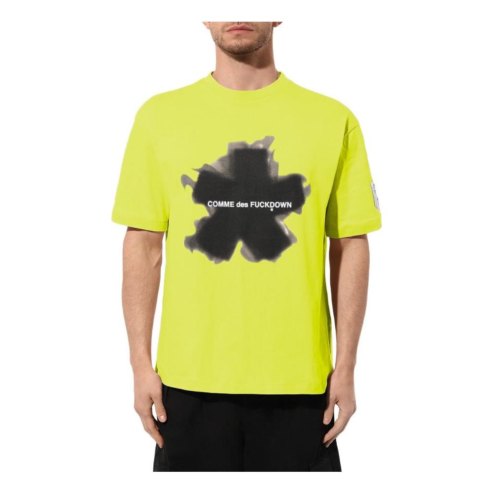 Comme Des Fuckdown Yellow Cotton T-Shirt Comme Des Fuckdown