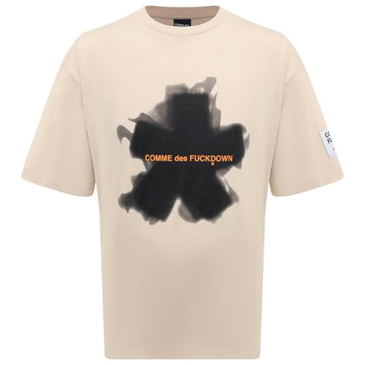 Comme Des Fuckdown Beige Cotton T-Shirt Comme Des Fuckdown